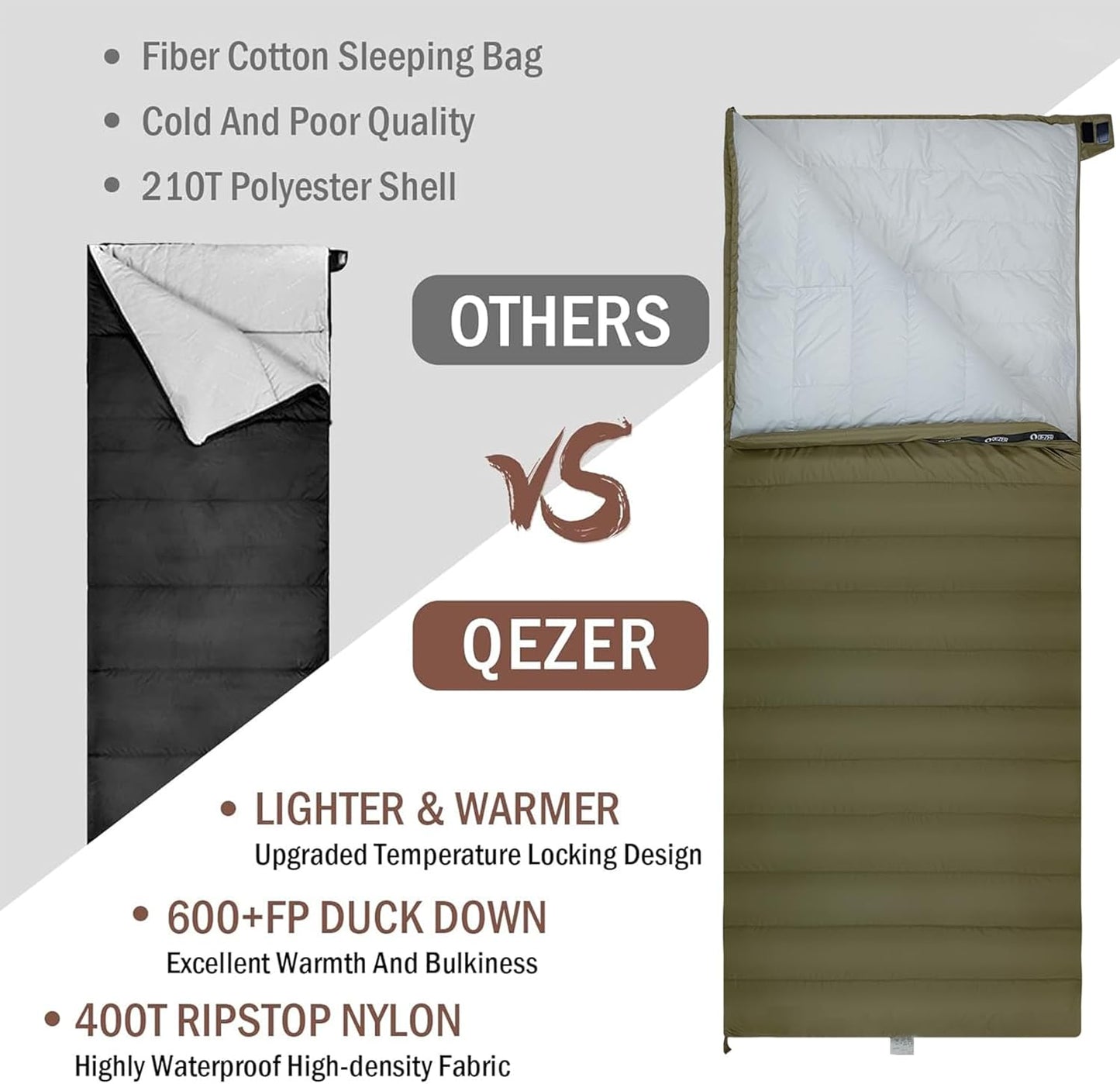 QEZER  Down Sleeping Bag for 4 Season（QDE-B1000）