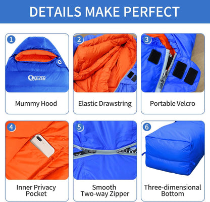 3 Season Mummy Down Sleeping Bag(QDM-500)