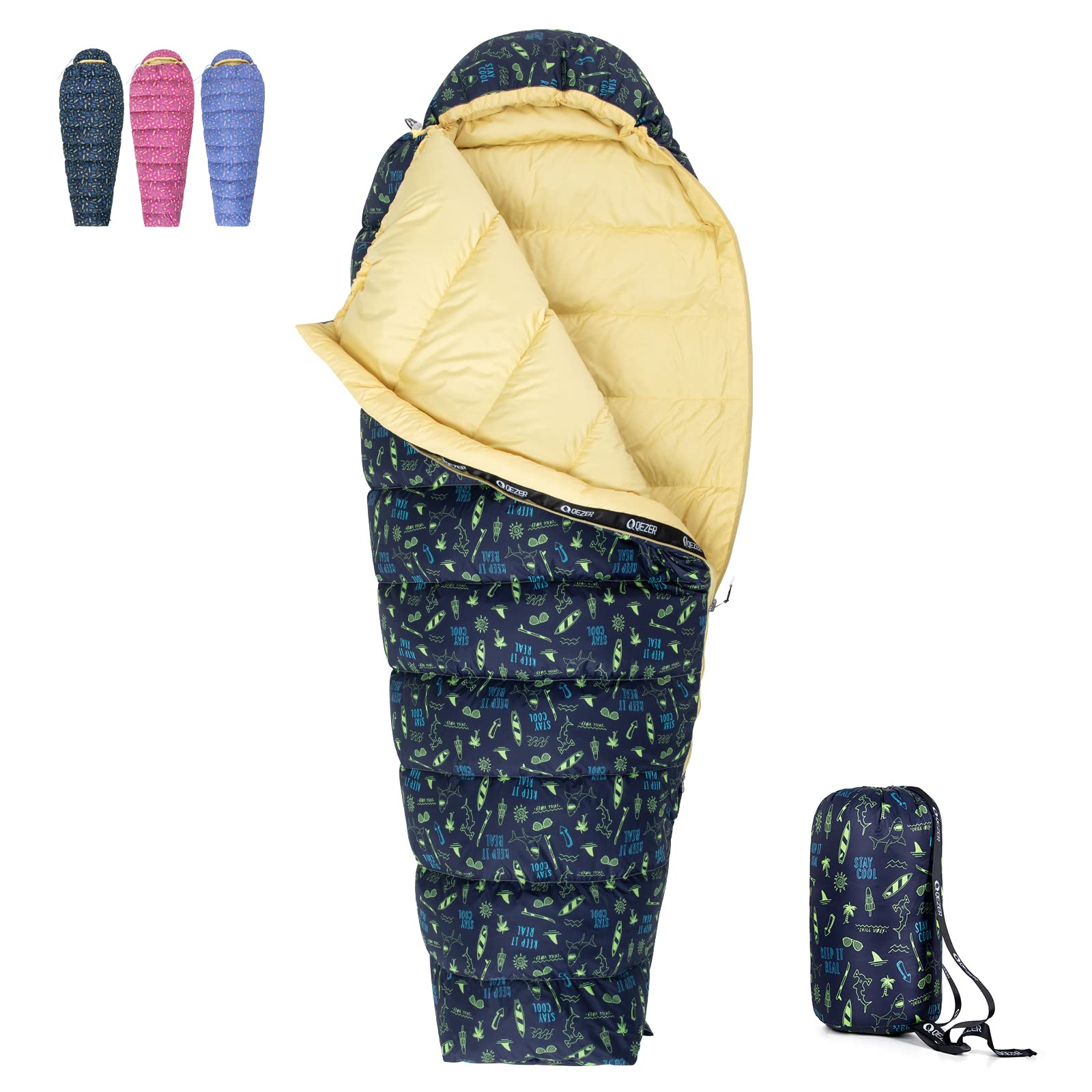 Down Ultralight Compact Sleeping Bag for Teenagers | Warm Mummy